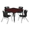 Regency Tables > Height Adjustable > Square Table & Chair Sets, 30 W, 30 L, 23-37 H, Mahogany TB3030MHAPBK45BK - alternate 1